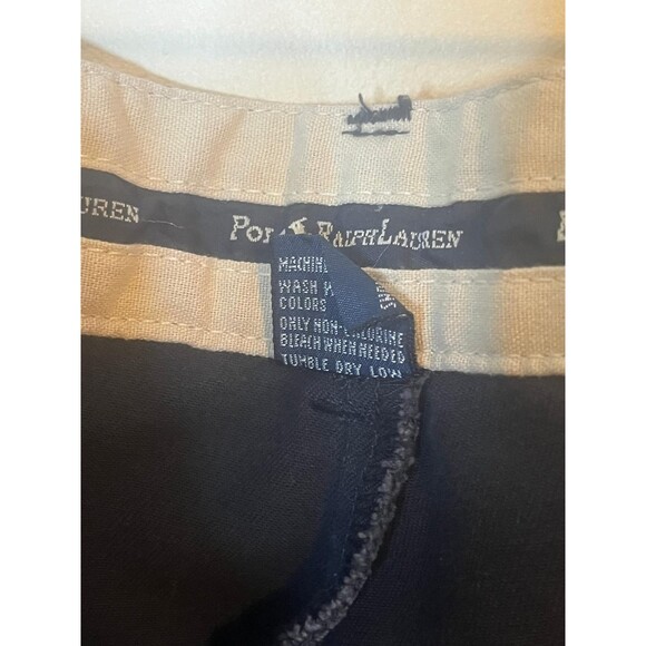 Vintage Polo Ralph Lauren Mens 35x34 Andrew Navy Blue Pleated Chino Pants - Picture 3 of 6